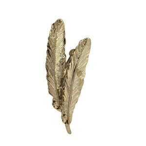 Vintage Marked Gerrys Gold-Tone Pair of Feathers Brooch Pin